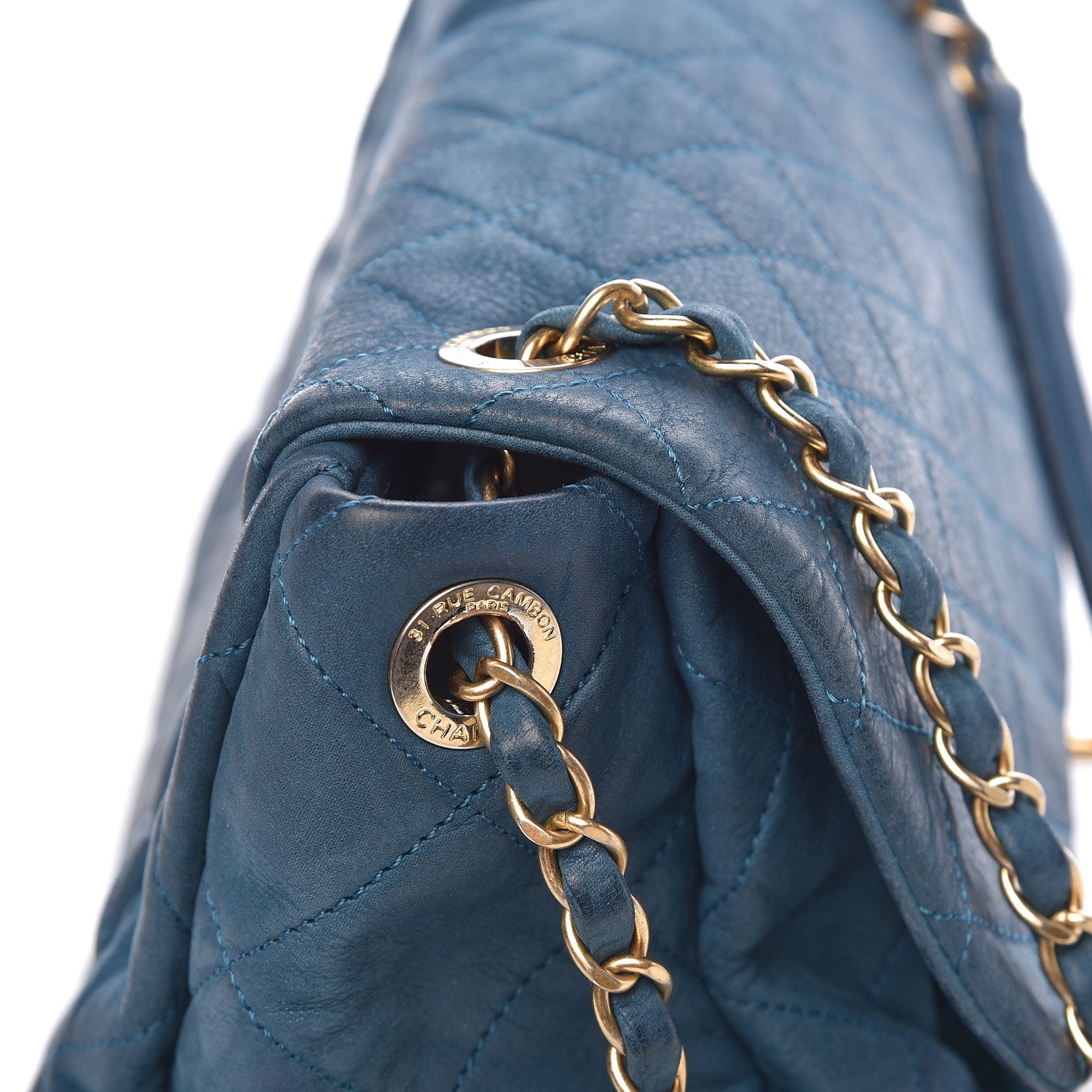 Chanel Iridescent Calfskin Large Chic Quilt Flap Dark Blue 24 of 30