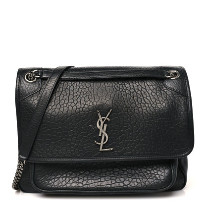 Saint Laurent Grained Lambskin Monogram Large Niki Chain Satchel Black 1 of 9