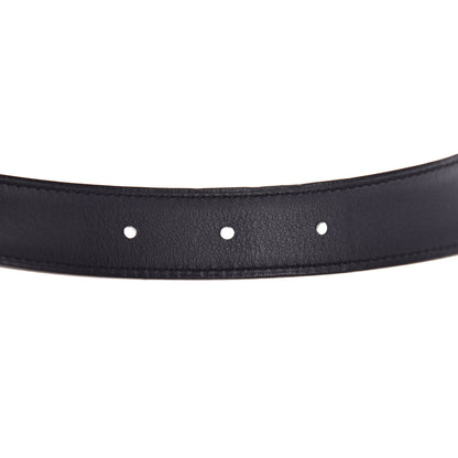Hermes Swift Epsom 24mm Guilloche H Belt 80 Black White 4 of 7