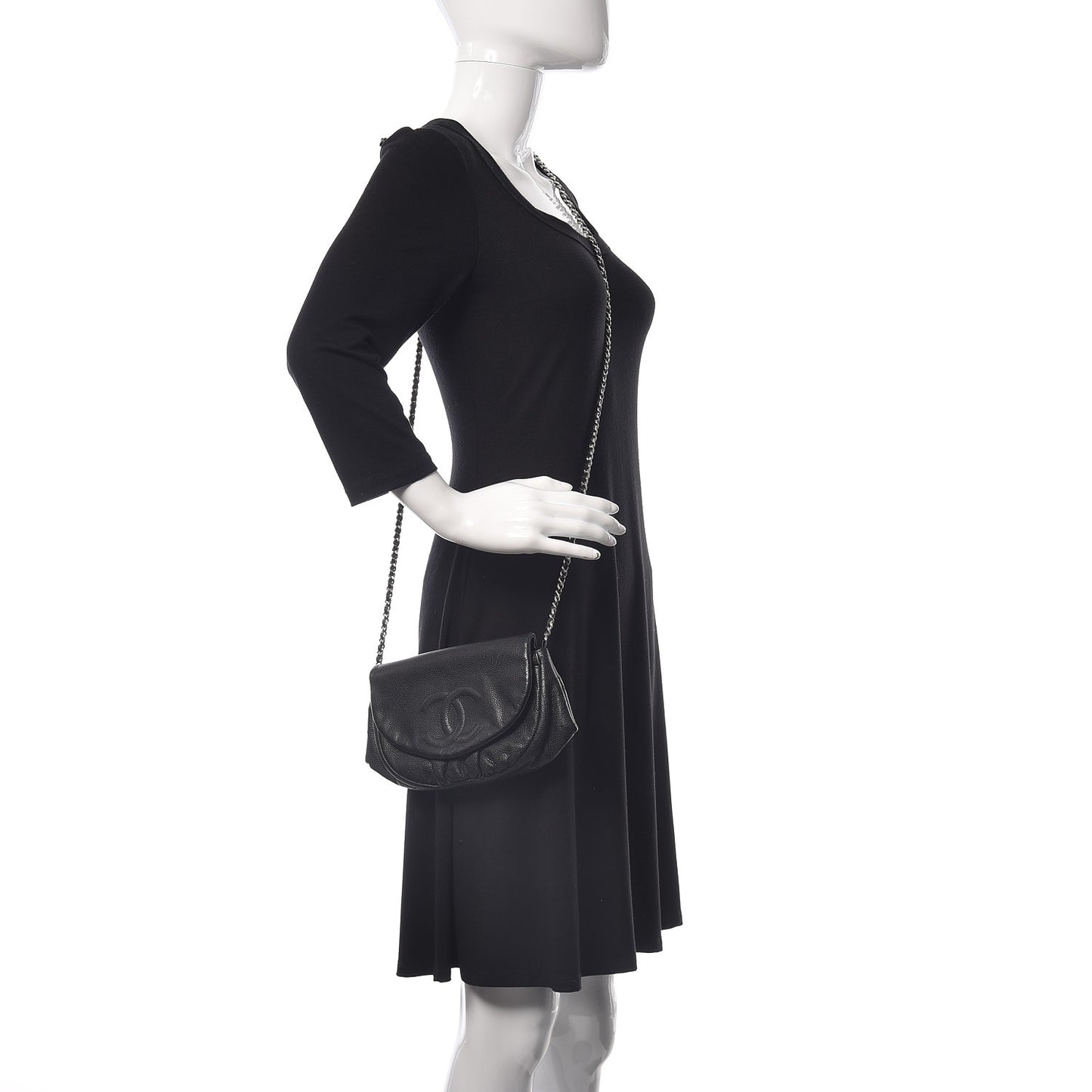 Caviar Half Moon Wallet On Chain WOC Black