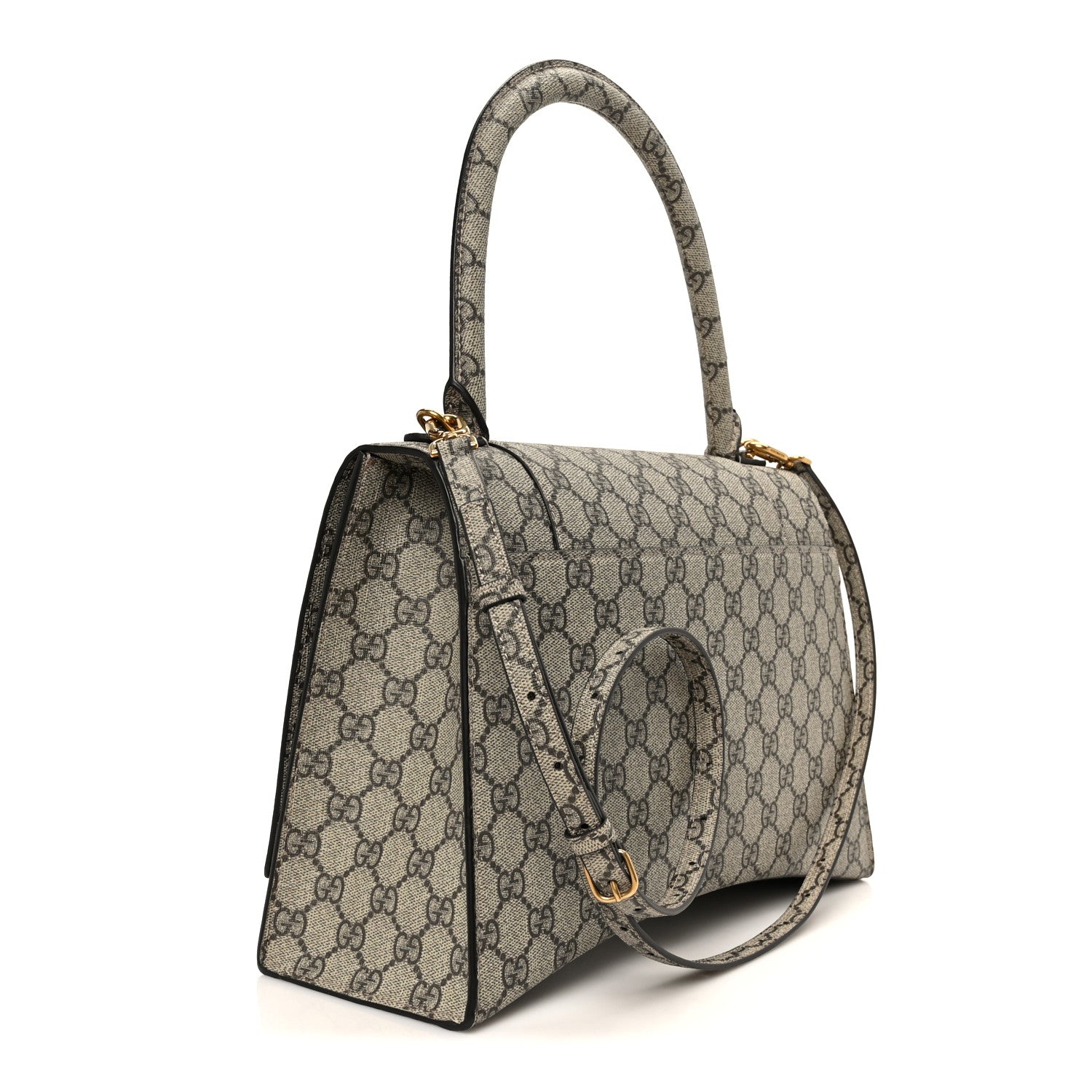 Balenciaga X GUCCI GG Supreme Monogram Medium Hourglass Top Handle Bag Beige Ebony 3 of 11