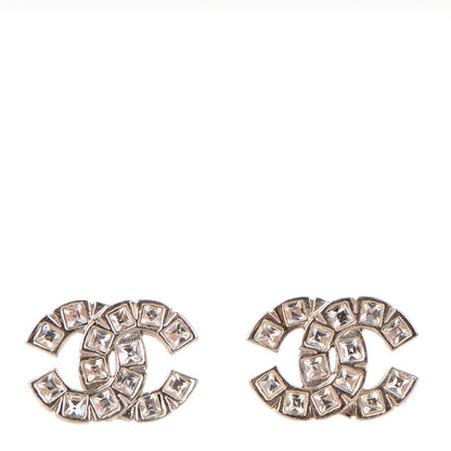 Chanel Baguette Crystal CC Earrings Silver 1 of 4