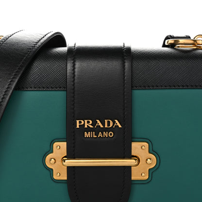 Prada City Calf Saffiano Cahier Bag Biliardo Black 7 of 10