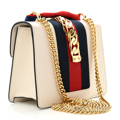 Gucci Calfskin Mini Sylvie Chain Shoulder Bag White 3 of 11