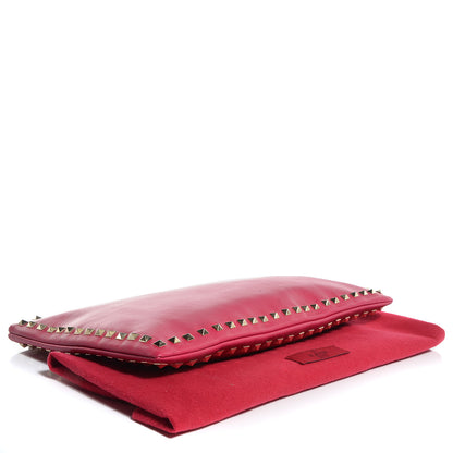 Valentino Garavani Vitello Oversized Rockstud Zip Wristlet Pouch Cyclamin 4 of 9
