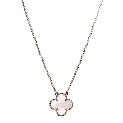 Van Cleef & Arpels 18K Yellow Gold Mother of Pearl Vintage Alhambra Pendant Necklace 1 of 6