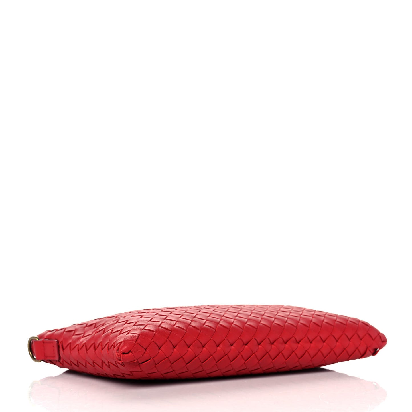 Nappa Intrecciato Biletto Chain Crossbody Red