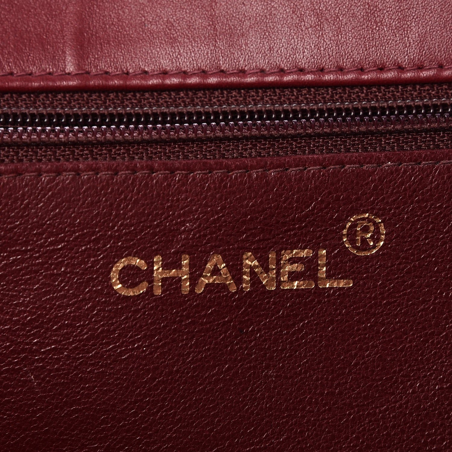 Chanel Lambskin CC Tote Dark Red 6 of 8