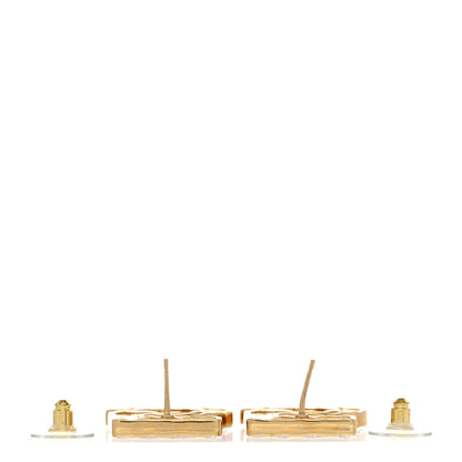 Chanel Metal CC No 5 Earrings Gold Black 3 of 5