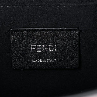 Fendi Vitello Century Velvet F is Fendi FF Embroidered Small Kan I Shoulder Bag White Black 5 of 13