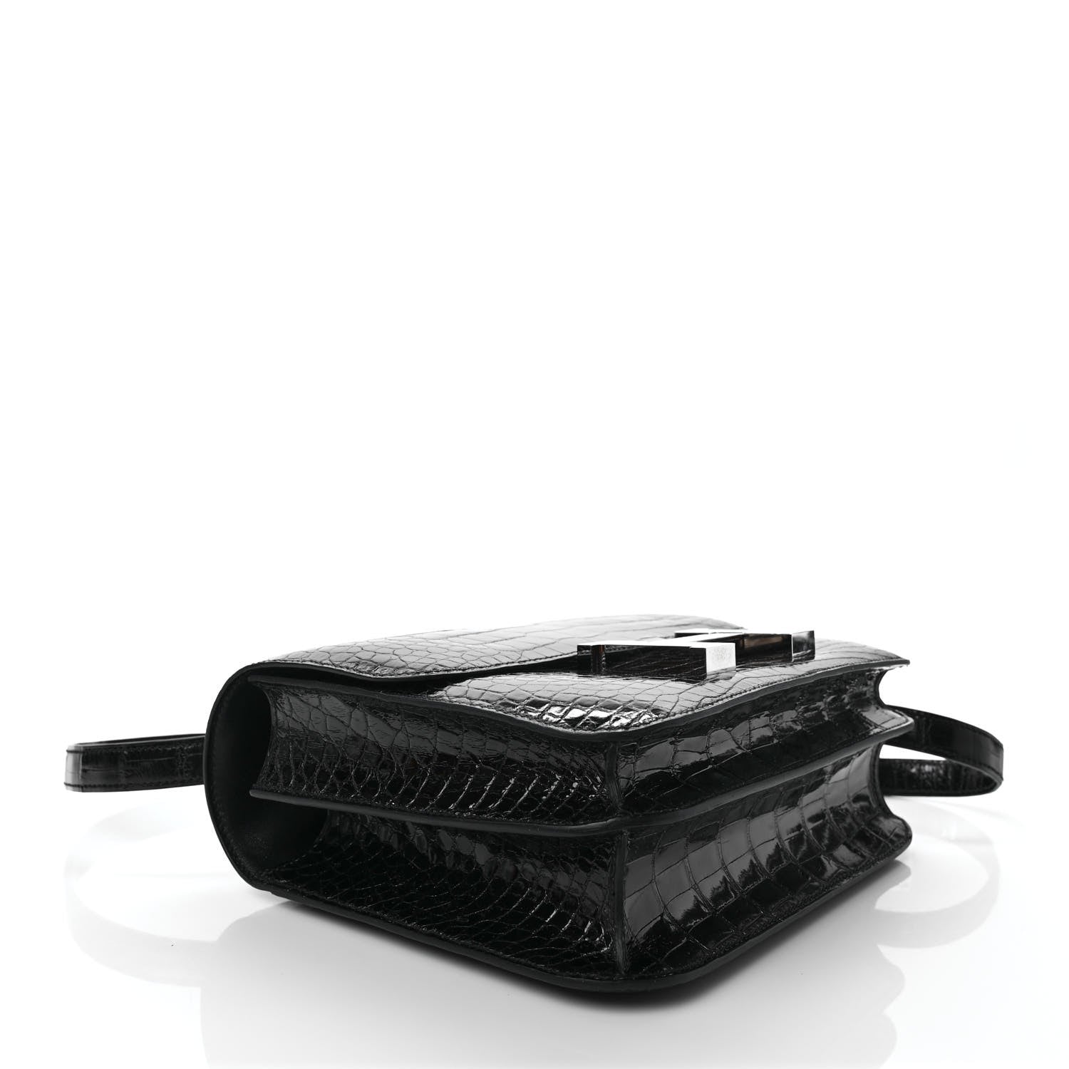 Hermes Shiny Alligator Enamel Constance 24 Black 3 of 8