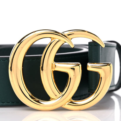 Gucci Plutone Calfskin Double G 30mm Belt 80 32 Verde 5 of 6