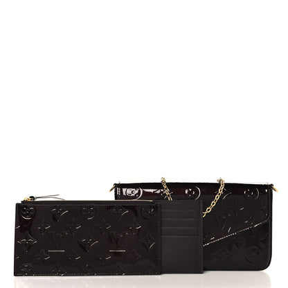 Louis Vuitton Vernis Pochette Felicie Chain Wallet Amarante 3 of 10