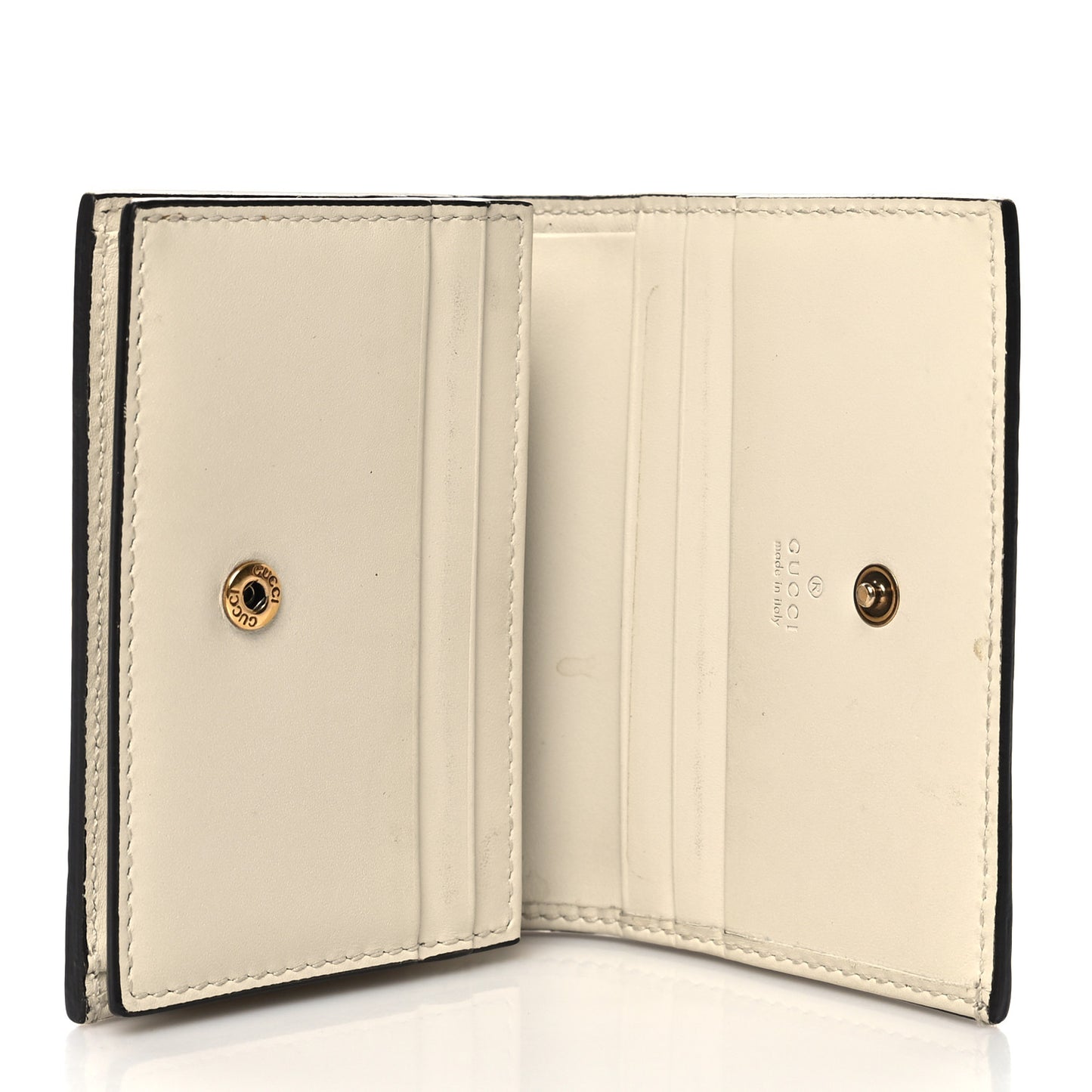 Guccissima Cherries Card Case Wallet White