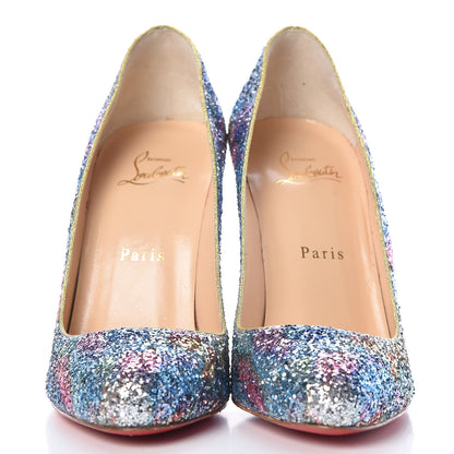 Christian Louboutin Glitter Dorissima 100 Pumps 37.5 Horizon Gold 2 of 8