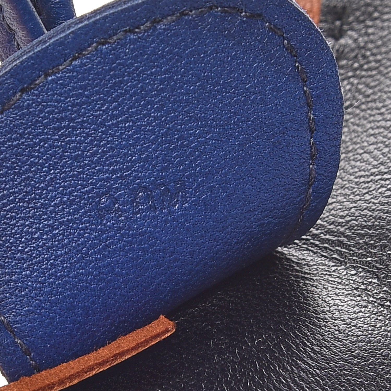 Hermes Milo Lambskin Grigri Rodeo Horse Bag Charm GM Black Bleu Saphir Gold 3 of 5