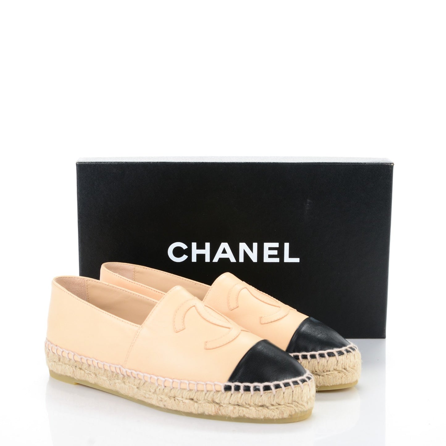 Lambskin CC Espadrilles 35 Beige Black