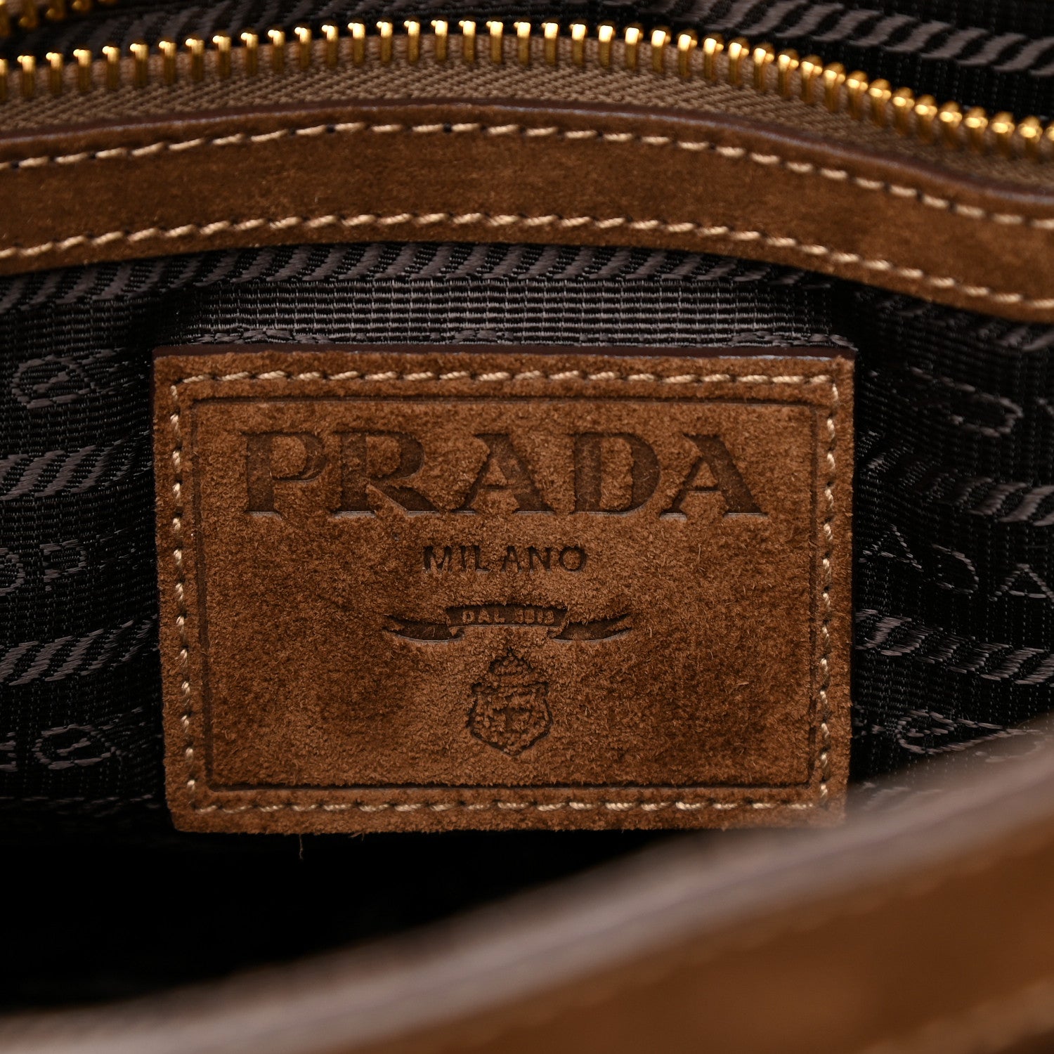 Prada Scamosciato Suede Shoulder Bag Brown 6 of 9