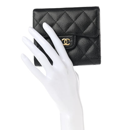 Chanel Caviar Quilted Compact Flap Wallet Black 2 of 9