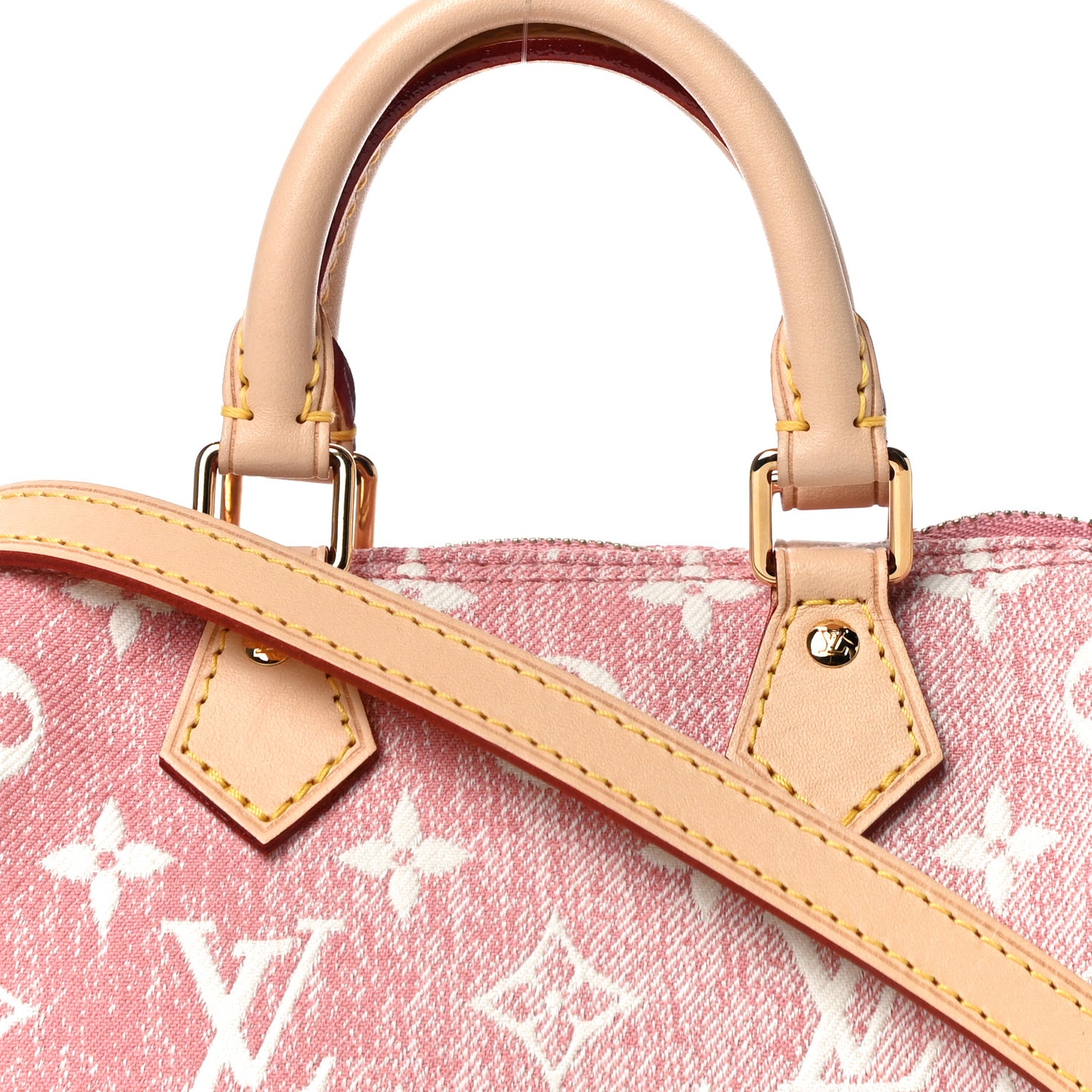 Monogram Jacquard Denim Nano Speedy Bandouliere Pink