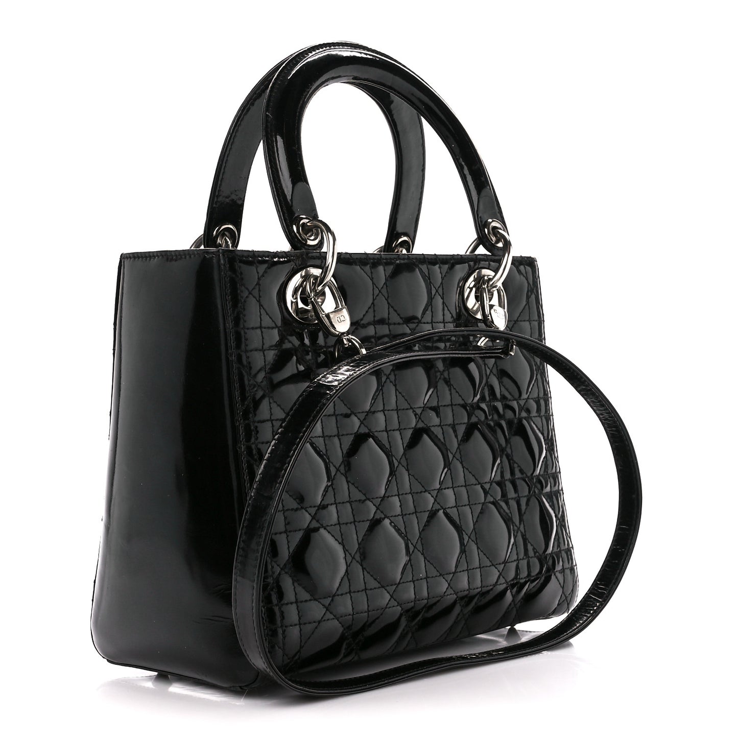 Patent Cannage Medium Lady Dior Black