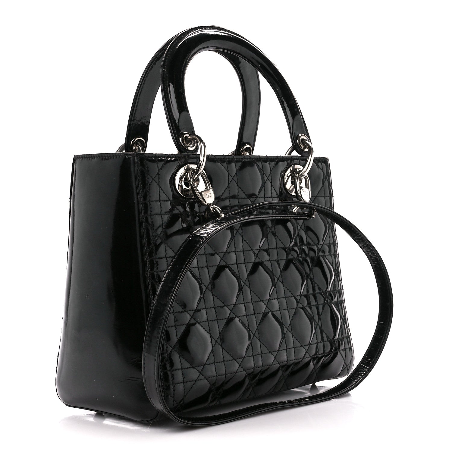 Christian Dior Patent Cannage Medium Lady Dior Black 3 of 11