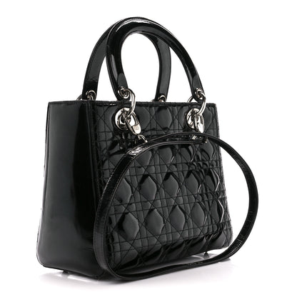 Christian Dior Patent Cannage Medium Lady Dior Black 3 of 11