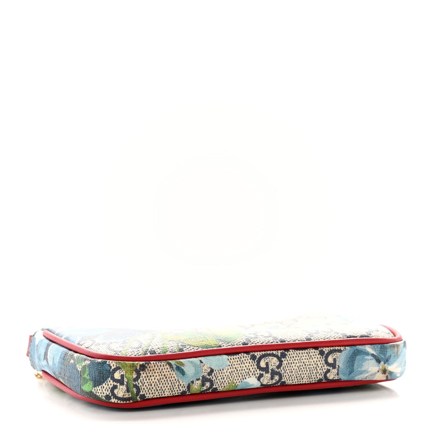 GG Supreme Monogram Blooms Mini Chain Bag Beige Blue Navy Hibiscus Red
