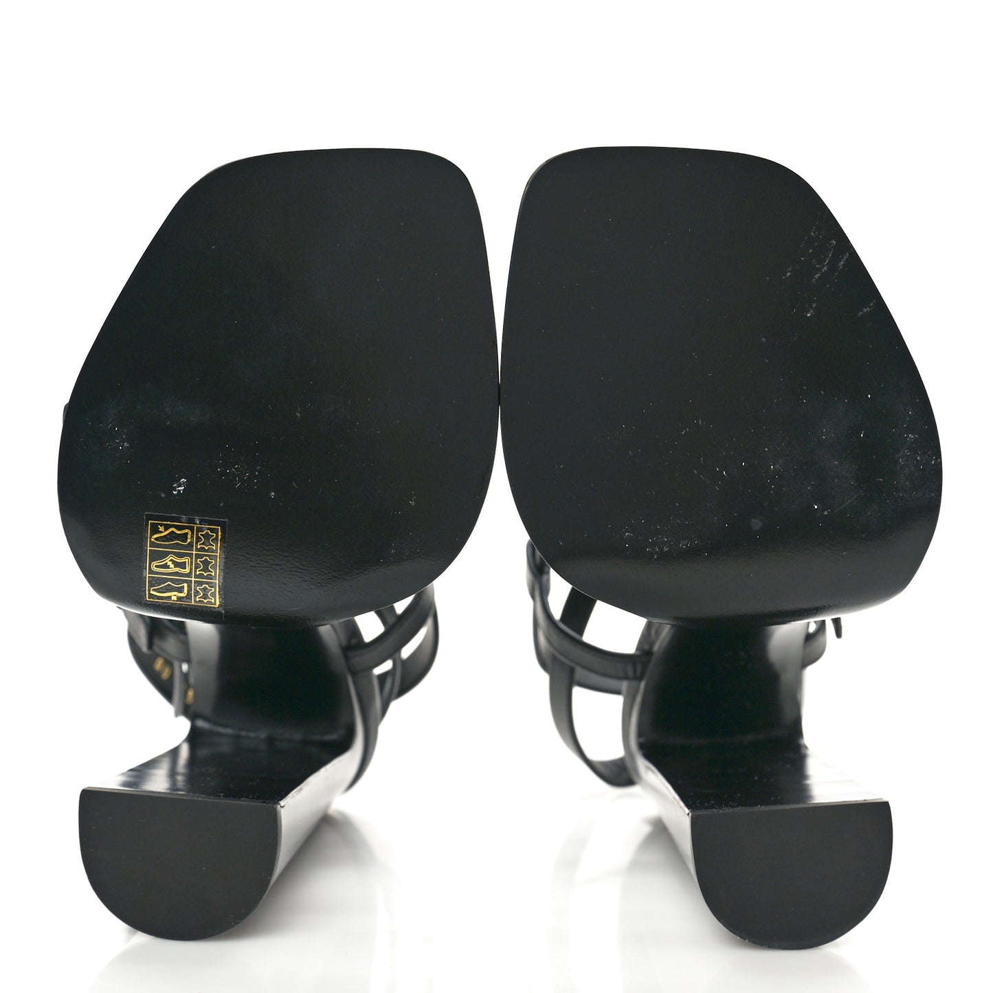 Calfskin Platz Platform Sandals 38.5 Black