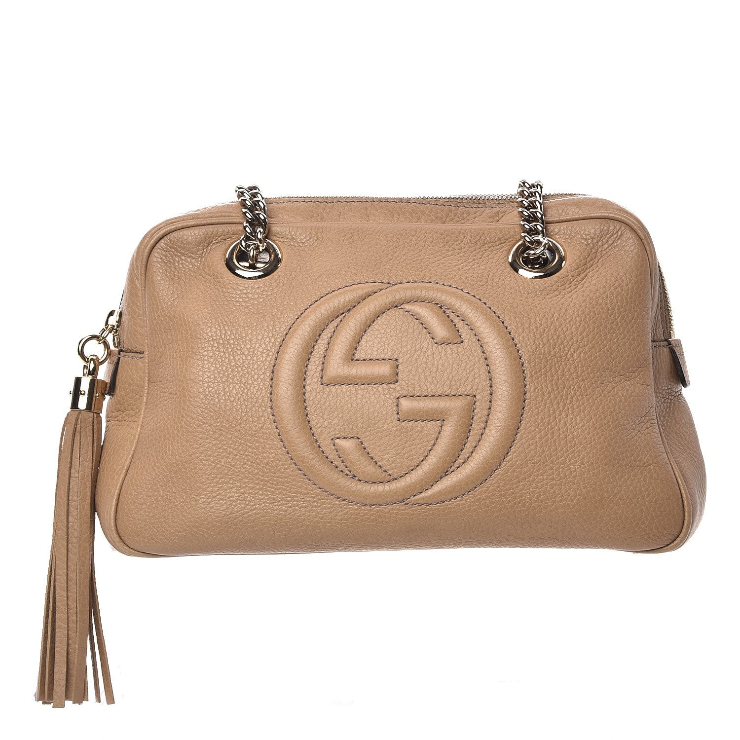 Gucci Pebbled Calfskin Small Soho Bowler Camelia 1 of 15