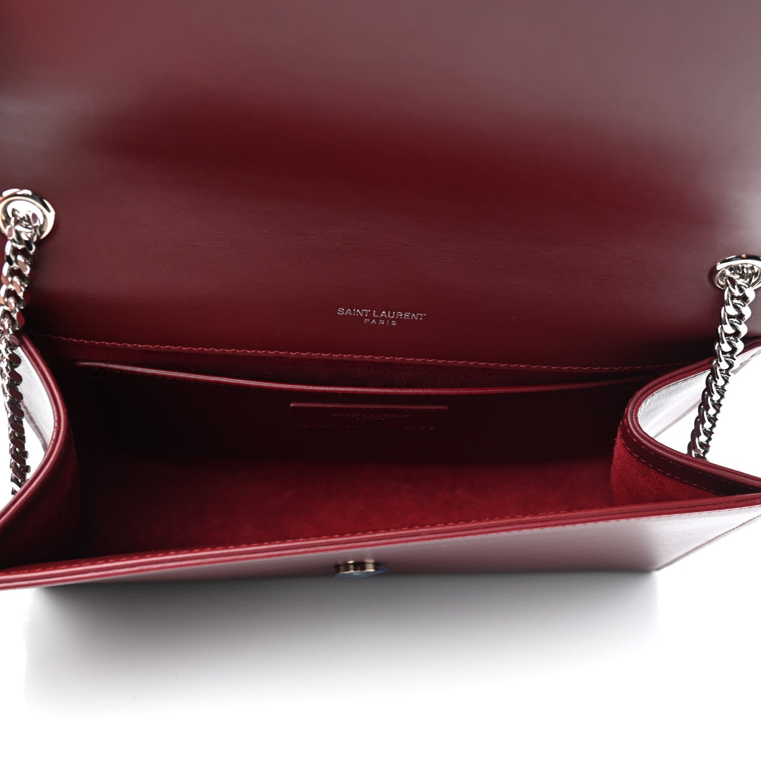 Saint Laurent Smooth Calfskin Medium Classic Monogram Kate Tassel Satchel Rouge Legion 5 of 10