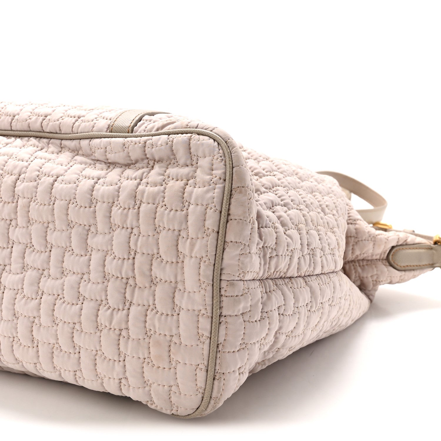Prada Quilted Nylon Saffiano Shopping Satchel Pomice 9 of 9