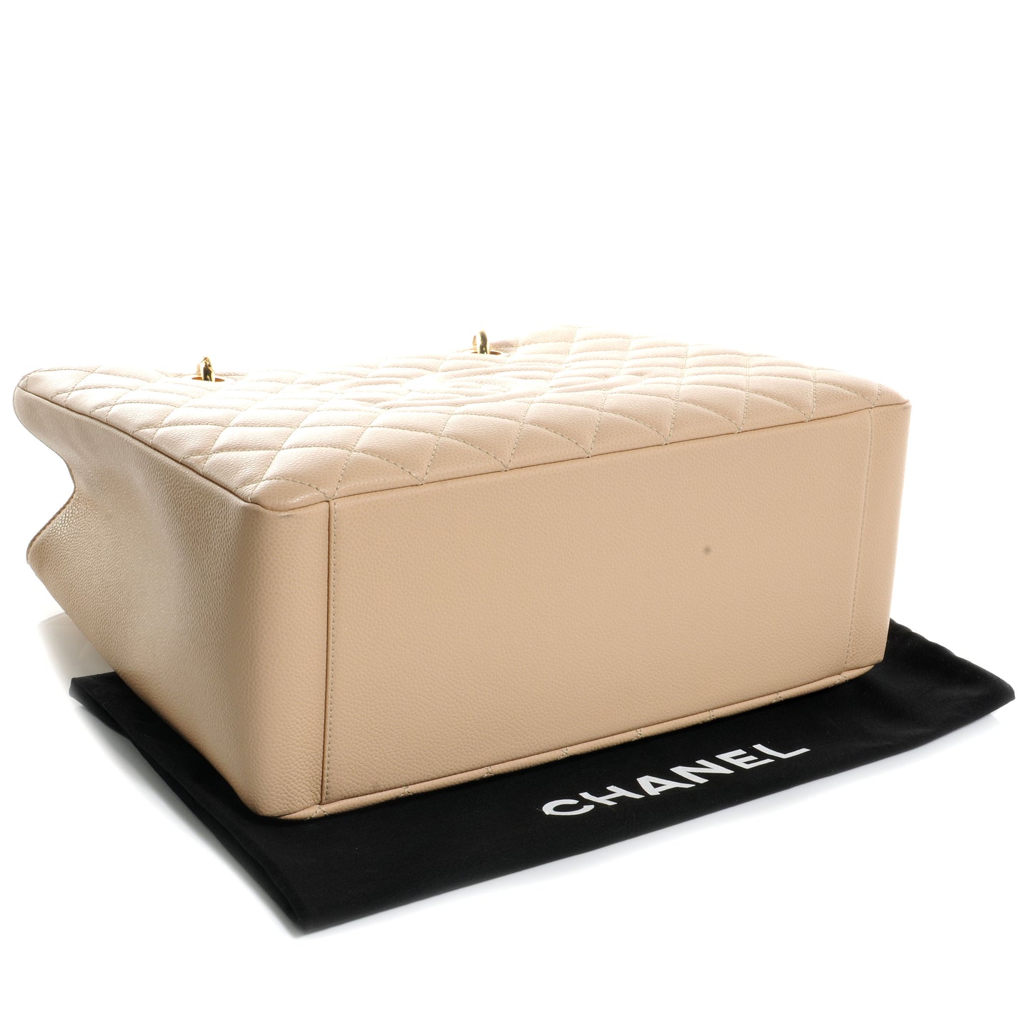 Caviar Quilted Grand Shopping Tote GST Beige