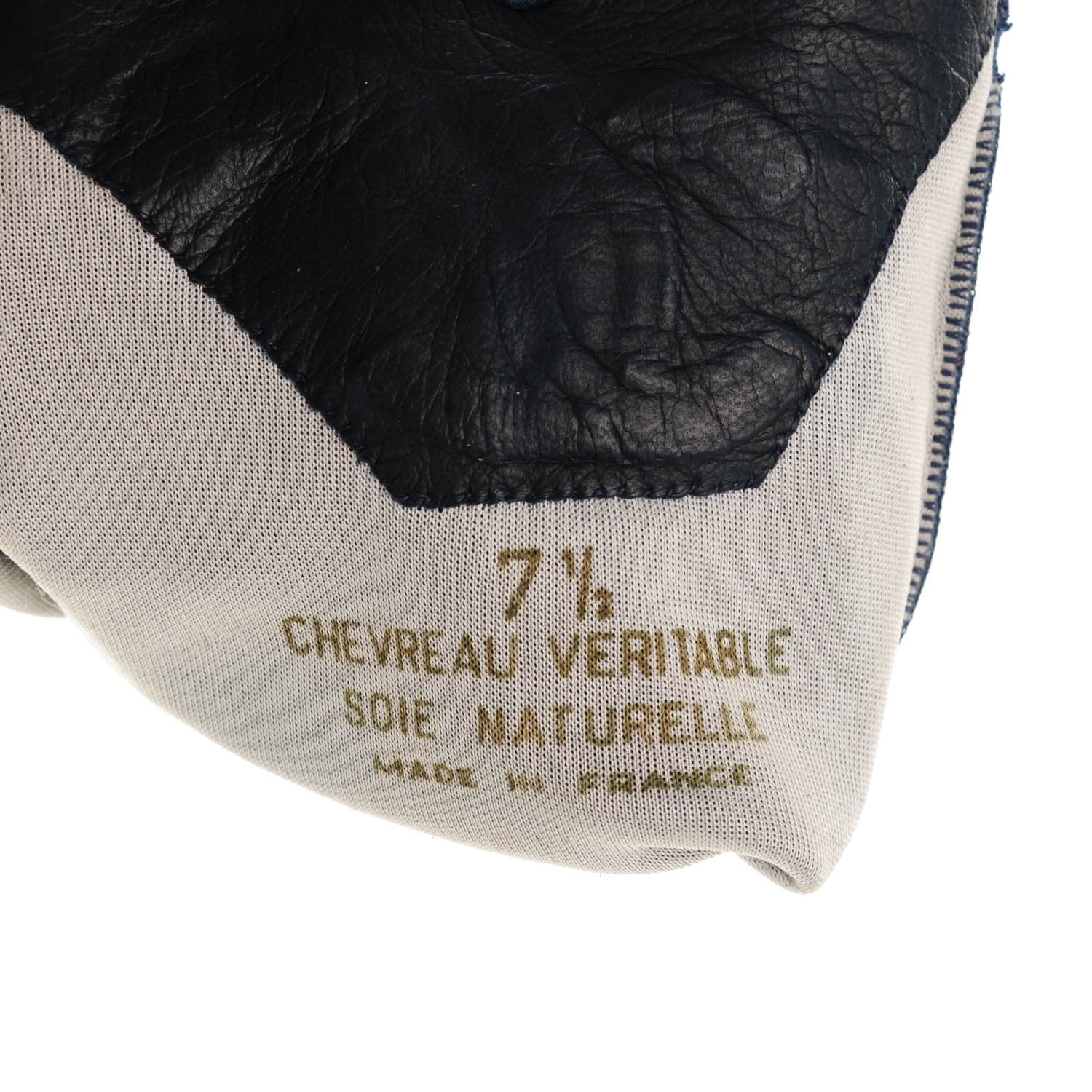 Chanel Goatskin CC Gloves 7.5 Navy Blue 5 of 5