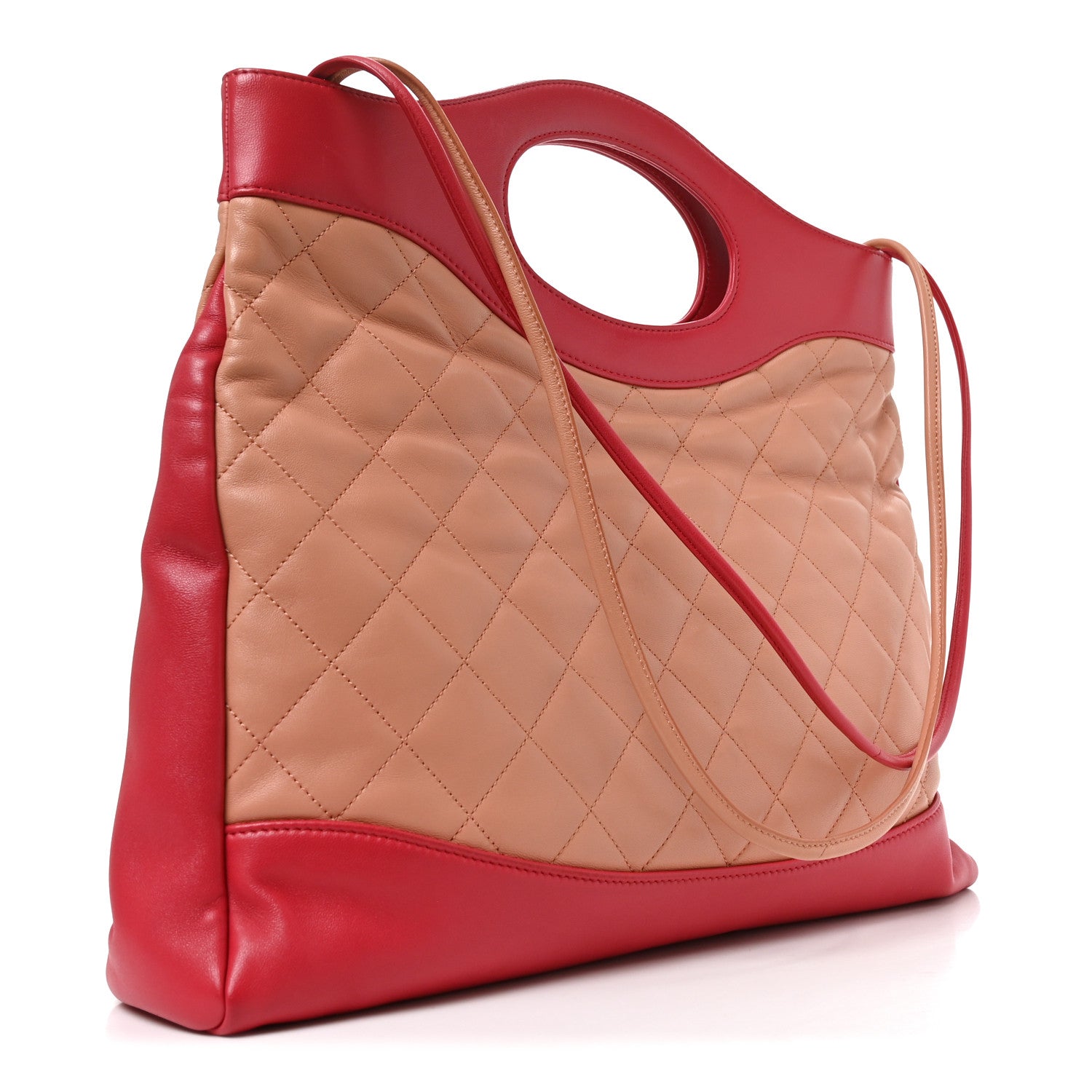 Chanel Aged Calfskin Quilted Large 31 Shopping Bag Beige Pink 3 of 10