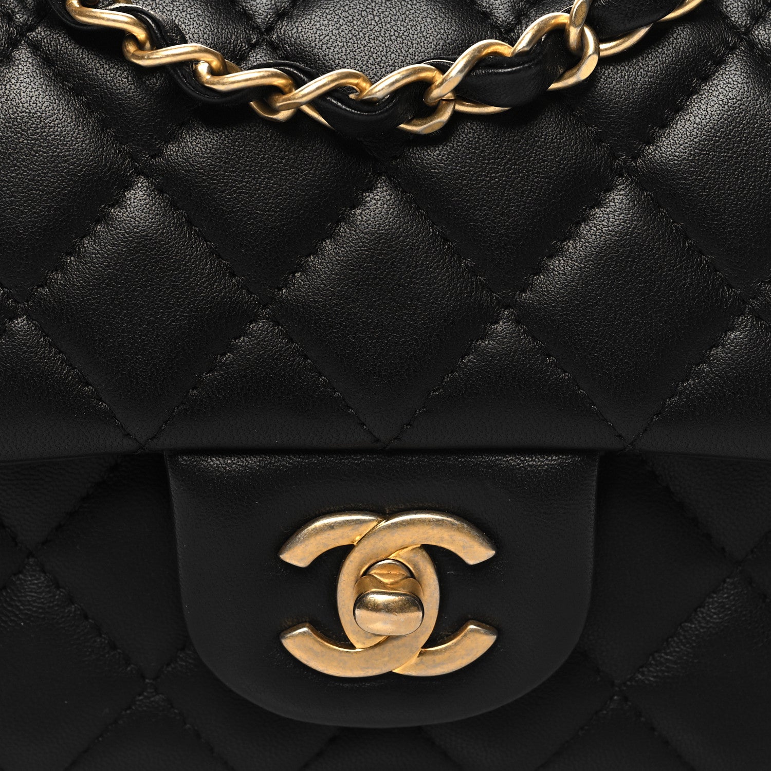 Chanel Lambskin Quilted Mini Rectangular Flap Black 8 of 10