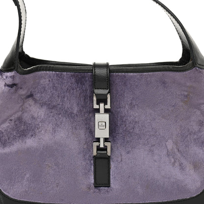 Gucci Velvet Calfskin Jackie O Hobo Purple Black 8 of 17