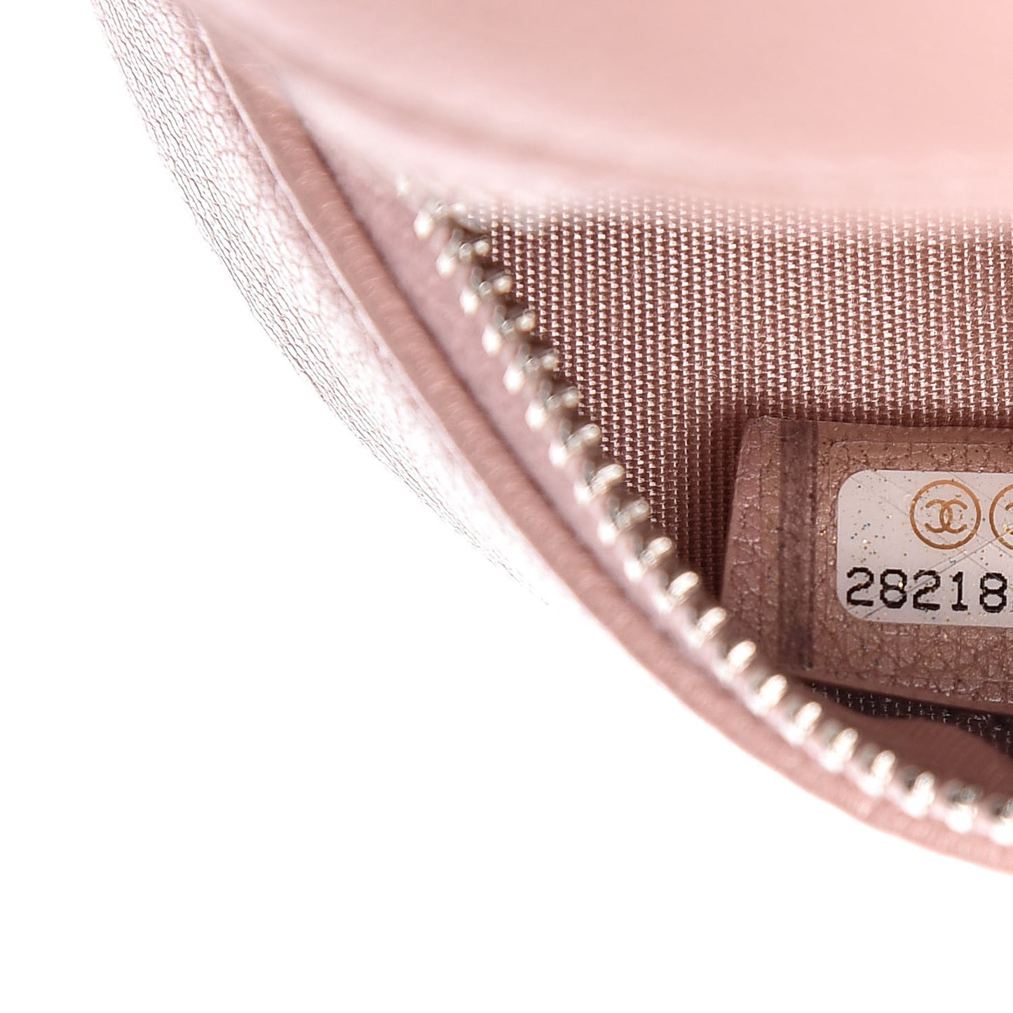 Goatskin Camellia Quilted Round Clutch With Chain Light Pink