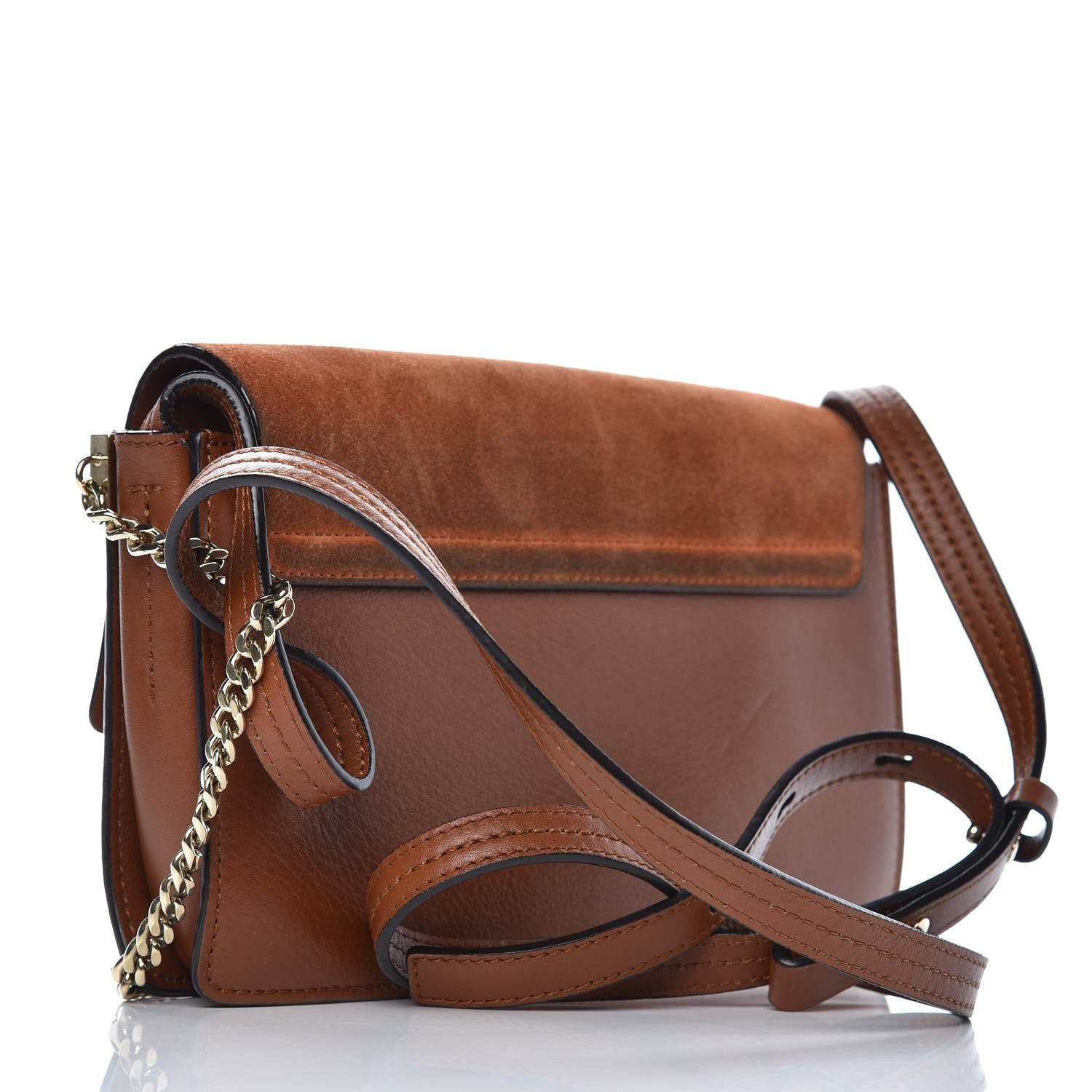 Chloe Suede Calfskin Small Faye Shoulder Bag Tobacco 3 of 8
