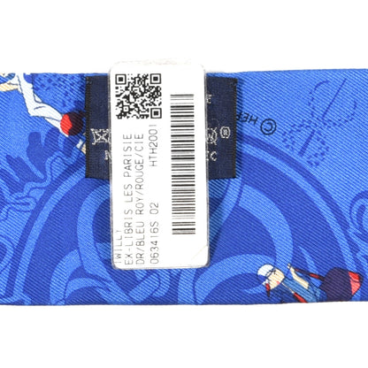 Hermes Silk Ex-Libris Les Parisiennes Twilly Bleu Royal Rouge Ciel 4 of 4