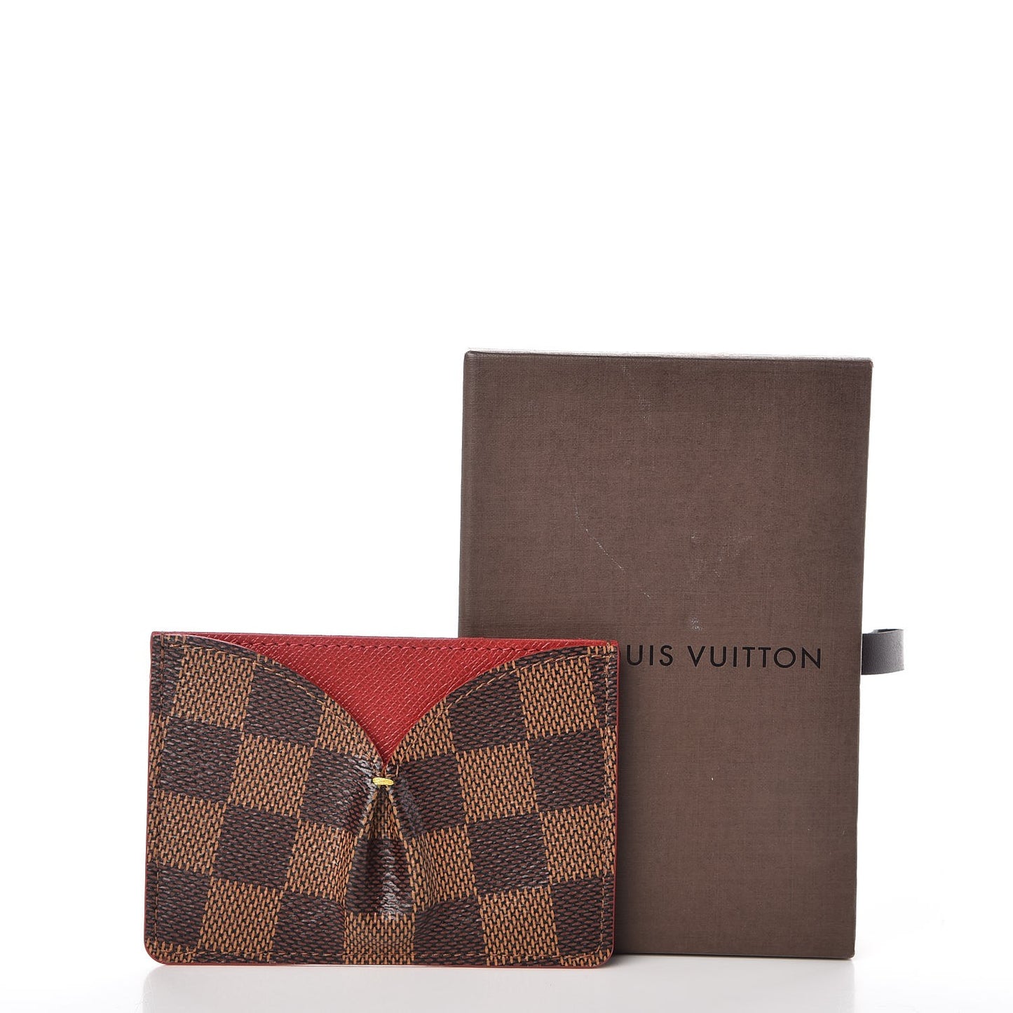 Damier Ebene Caissa Card Holder Cherry