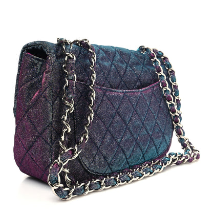 Chanel Iridescent Glitter Fabric Jumbo Single Flap Multicolor 3 of 10