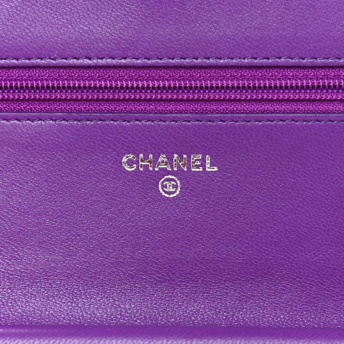 Lambskin Quilted Boy Wallet On Chain WOC Purple