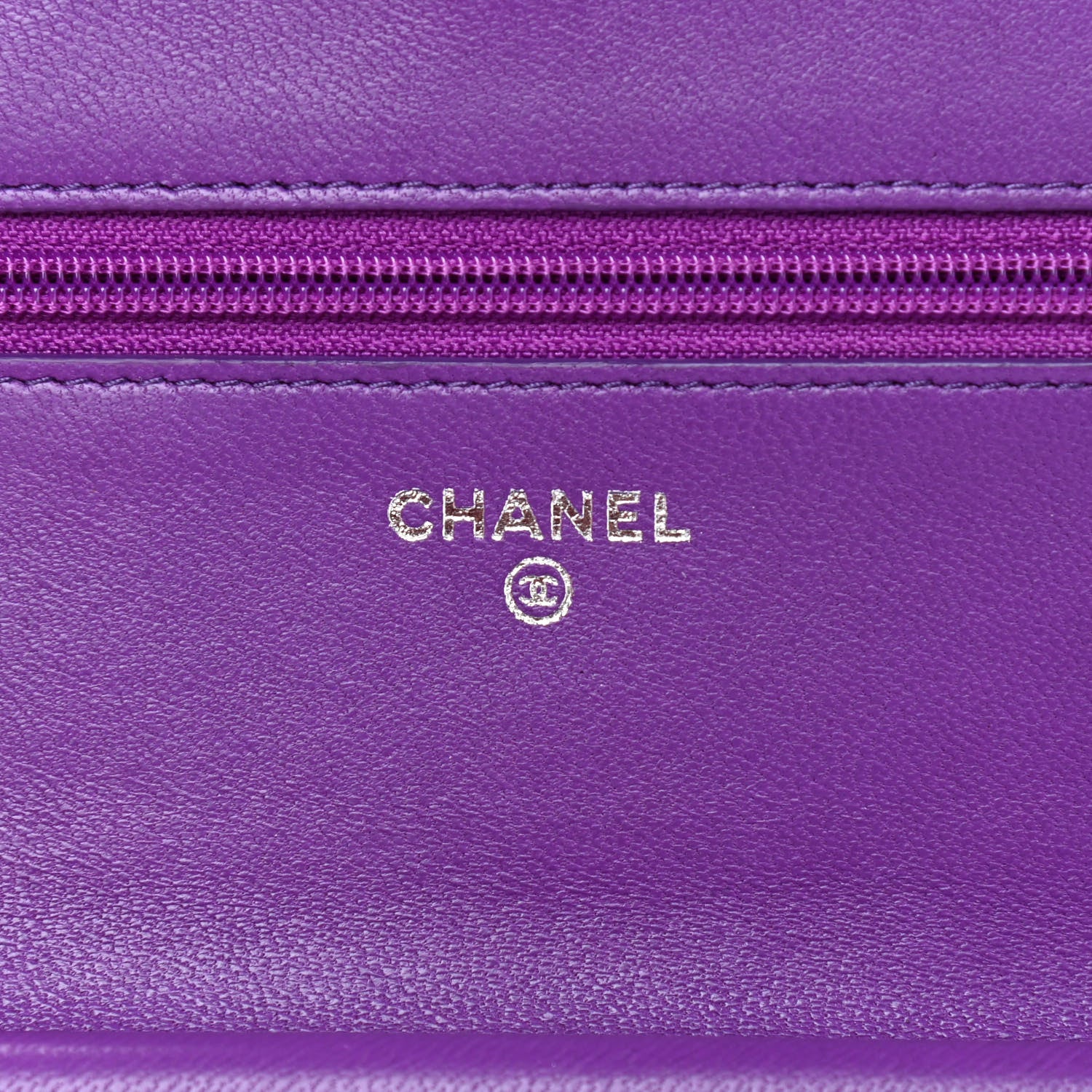 Chanel Lambskin Quilted Boy Wallet On Chain WOC Purple 5 of 10