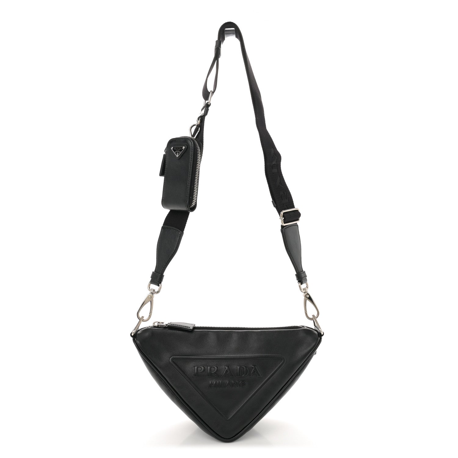 Prada Grace Lux Triangle Shoulder Bag Black 1 of 10