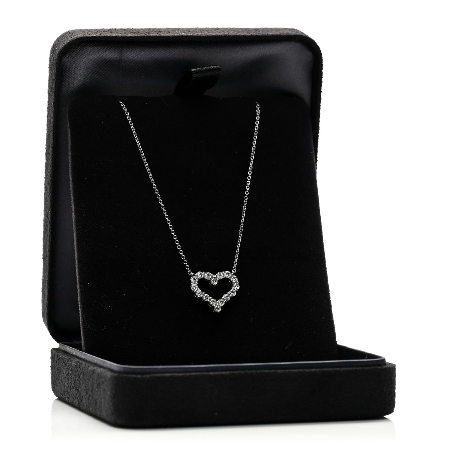 Platinum Diamond Small Heart Pendant Necklace