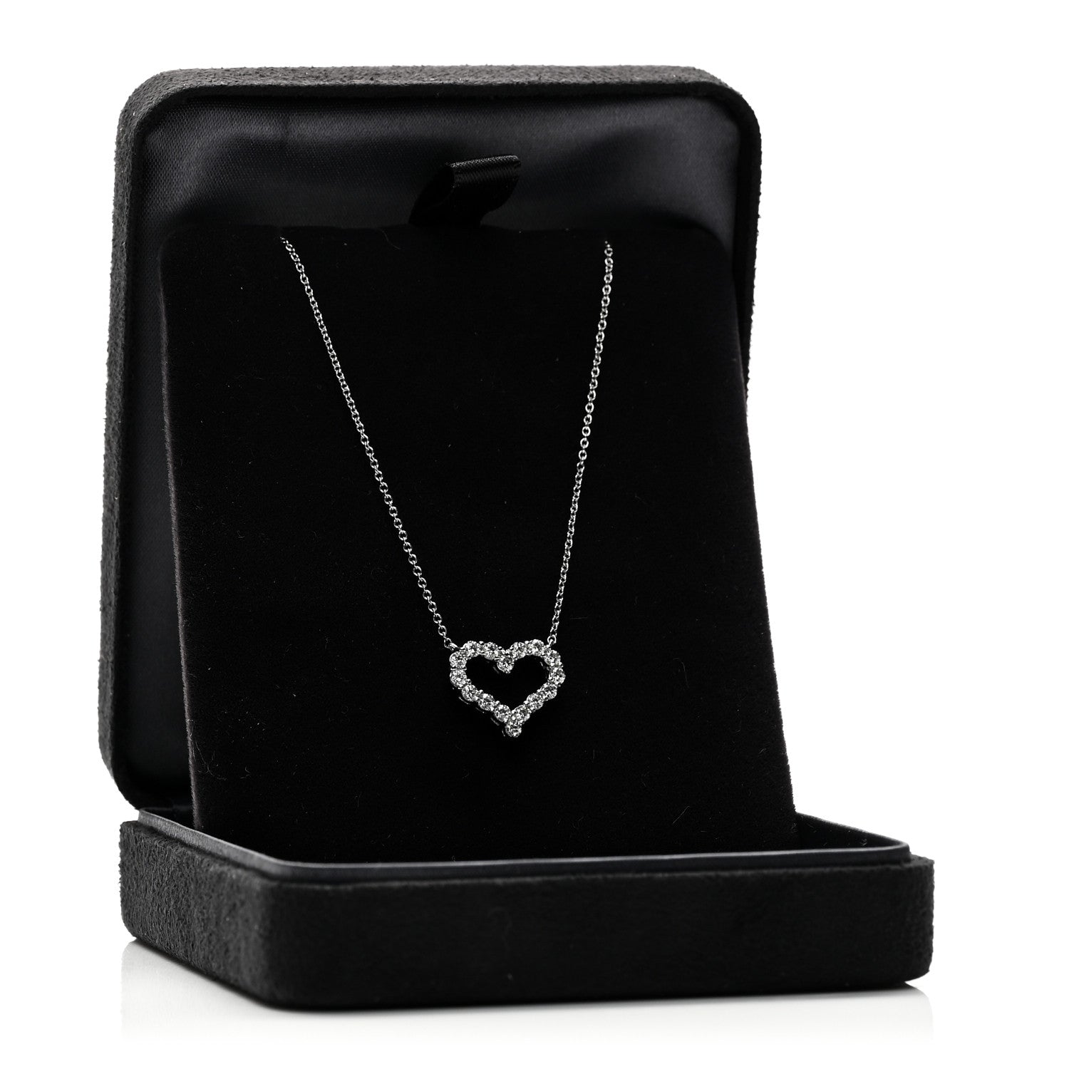 Tiffany Platinum Diamond Small Heart Pendant Necklace 5 of 5