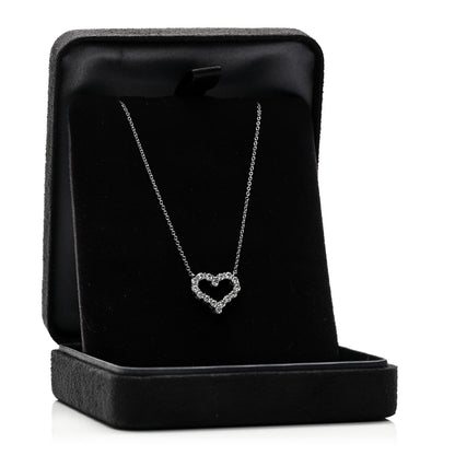 Tiffany Platinum Diamond Small Heart Pendant Necklace 5 of 5