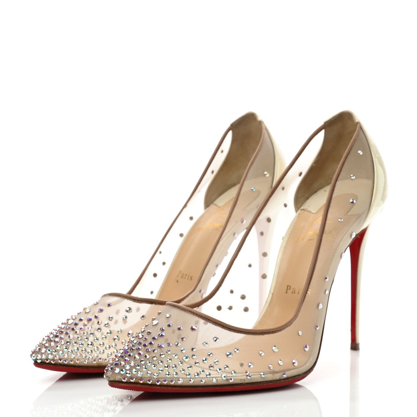 Patent Crystal Strass Follies 100 Pumps 41