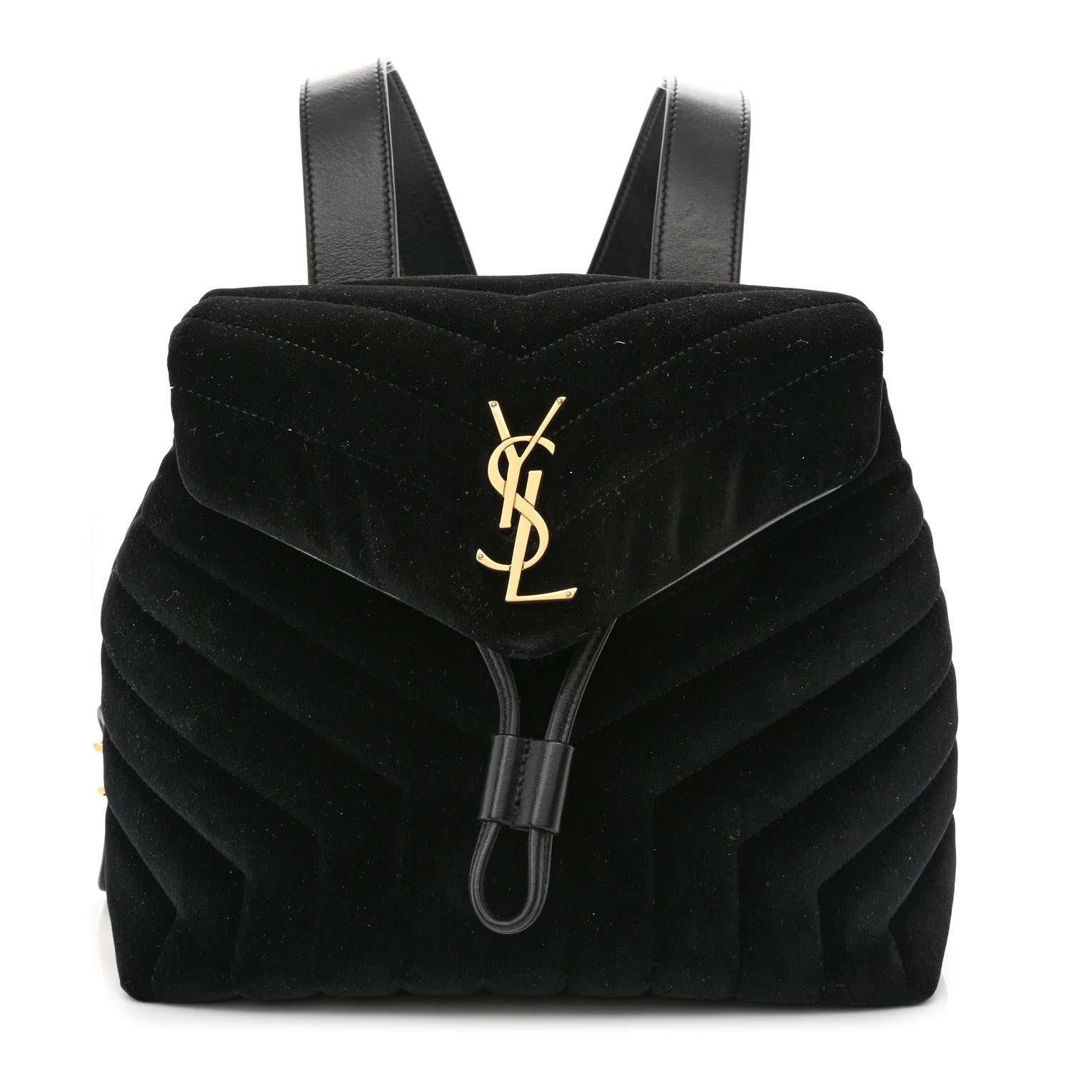Saint Laurent Velvet Y Quilted Monogram Small Loulou Backpack Black 1 of 10